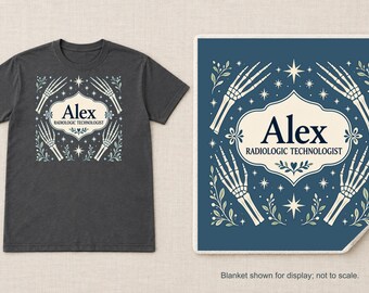 Personalized Radiologic Technologist Shirt or Sherpa Blanket, Custom Name X Ray Tech Gift