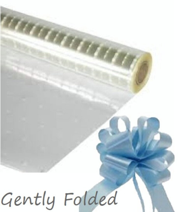 White Dot Cellophane Gift Wrap INC. BLUE BOW Hampers Flowers Etsy UK