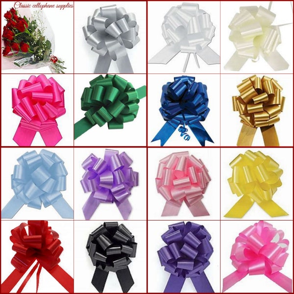 LARGE PULL BOW 50MM Hamper Wedding Car Decoration Father's Day Flowers Floristry Funeral Tribute bouquet wreath Gift Wrap