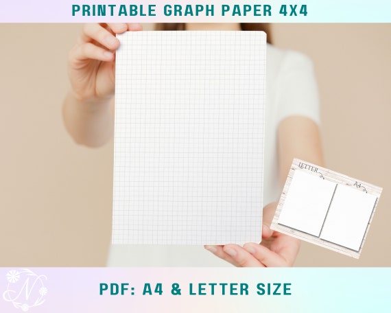 Printable Graph Paper 1 4 Inch 4x4 Quad Ruled Composition Etsy