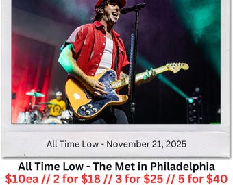 Alex Gaskarth - All Time Low - Polaroid Print (Nov 21, 2025 - The Met Philly) - 001