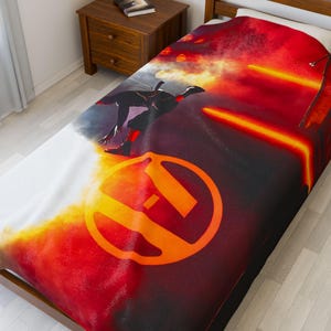 Twenty One Pilots Concert Blanket - Tyler Joseph Jump Shot | BREACH / Clancy Tour Plush Velveteen Throw image 3
