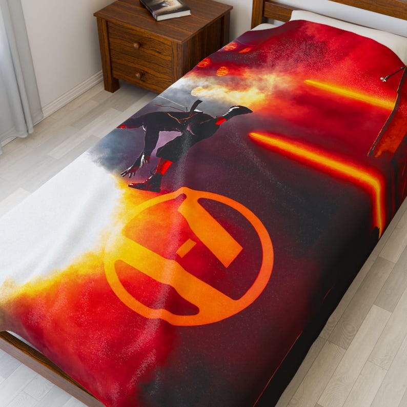 Twenty One Pilots Concert Blanket - Tyler Joseph Jump Shot | BREACH / Clancy Tour Plush Velveteen Throw image 3