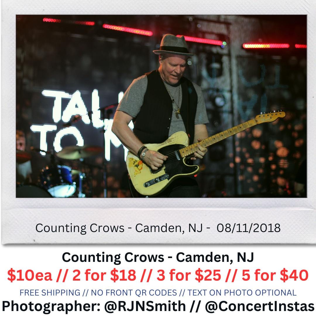 Counting Crows David Immerglück Guitar Performance Photo – Camden NJ BB ...