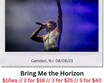 Bring Me The Horizon – Oli Sykes Live Instax Print / polaroid – BMTH 004 – Camden, NJ – 08/06/23