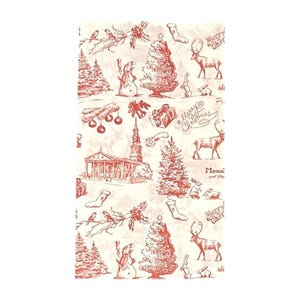 2 Decoupage Paper Guest Napkins with Beautiful Red and White Christmas Toile Design