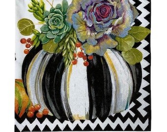 2 Decoupage Cocktail Napkins Retired Mackenzie Childs Autumn Natural Design