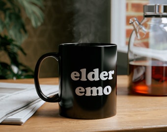 Elder Emo 11oz Black Mug  | Coffee Cup | Coffee Mug | Art Mug | Music Mug | Merch Mug
