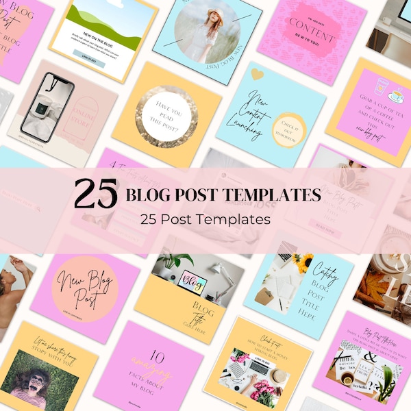 Blog post Templates, Canva Editable Templates, Instagram Templates, Blogging Made Easy, Blog Branding