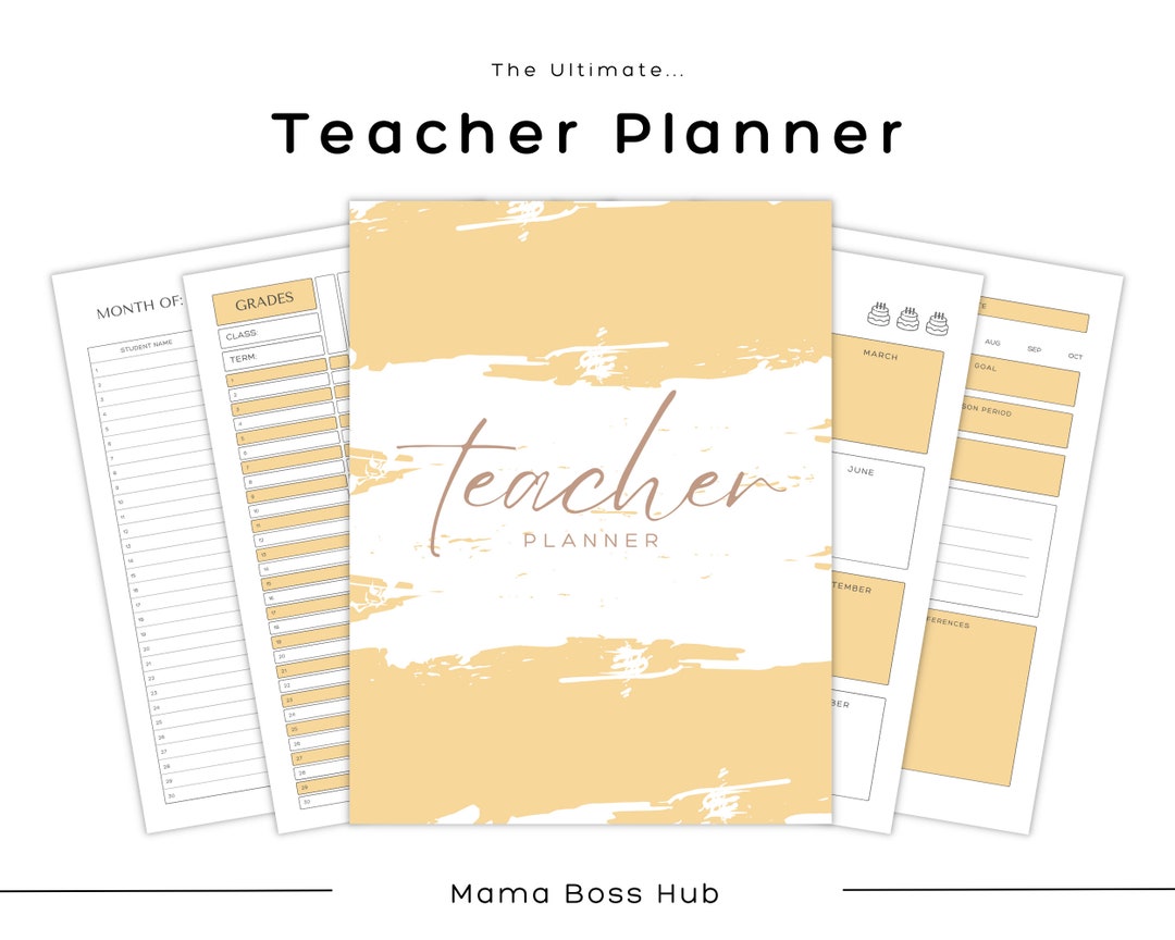 Teacher Planner 2024 Planner School Year Planner Canva Etsy