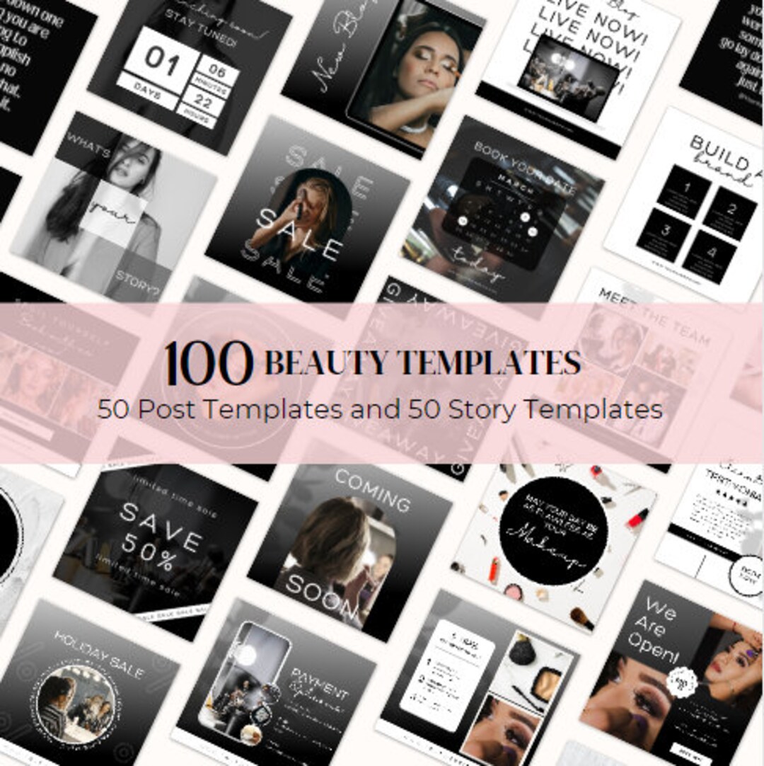 Beauty Social Media Templates, Canva Templates, Makeup Artist Templates ...