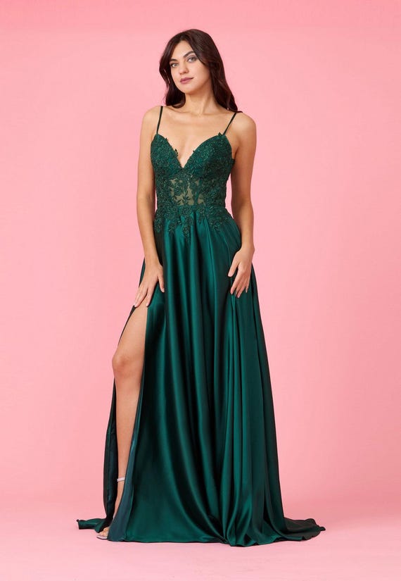 Long Chiffon Lace Illusion Formal Prom Dress - Etsy UK Long Chiffon Lace Illusion Formal Prom Dress - Etsy UK
