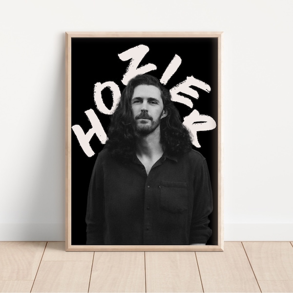 Hozier Artist Tour Print, Indie Pop Music Album Wall Art, Aesthetic Black and White Poster, Music Fan Gift