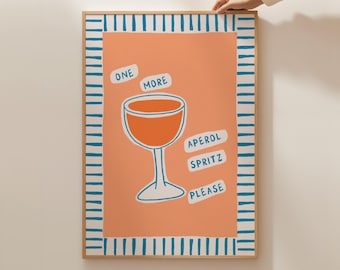 Aperol Spritz Poster: Trendy Cocktail Kitchen Wall Art