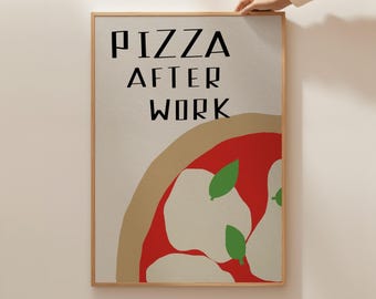 Kitchen Wall Art, Pizza Poster, Kitchen Print, Fun Kitchen Art, Home Office Print, Funny Kitchen, Italian Food Art, Dining Room Print Art