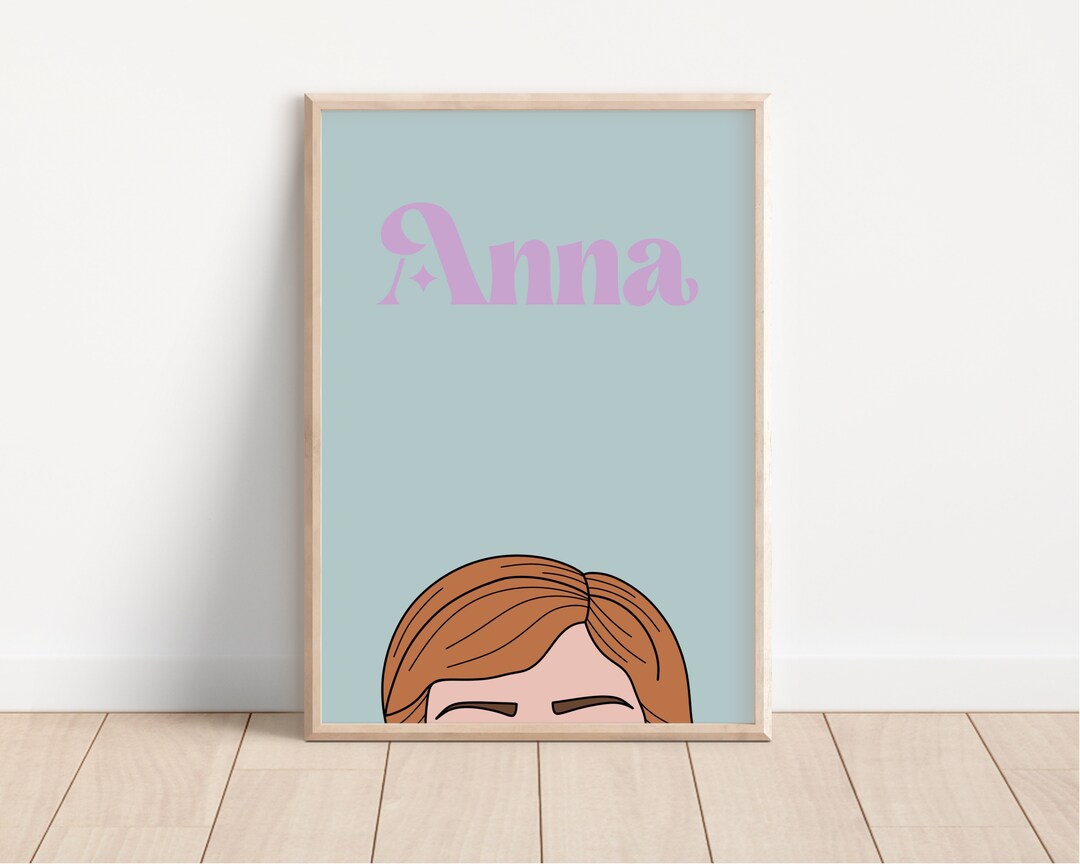Frozen Inspired Wall Art Frozen Princess Anna Wall Art Etsy