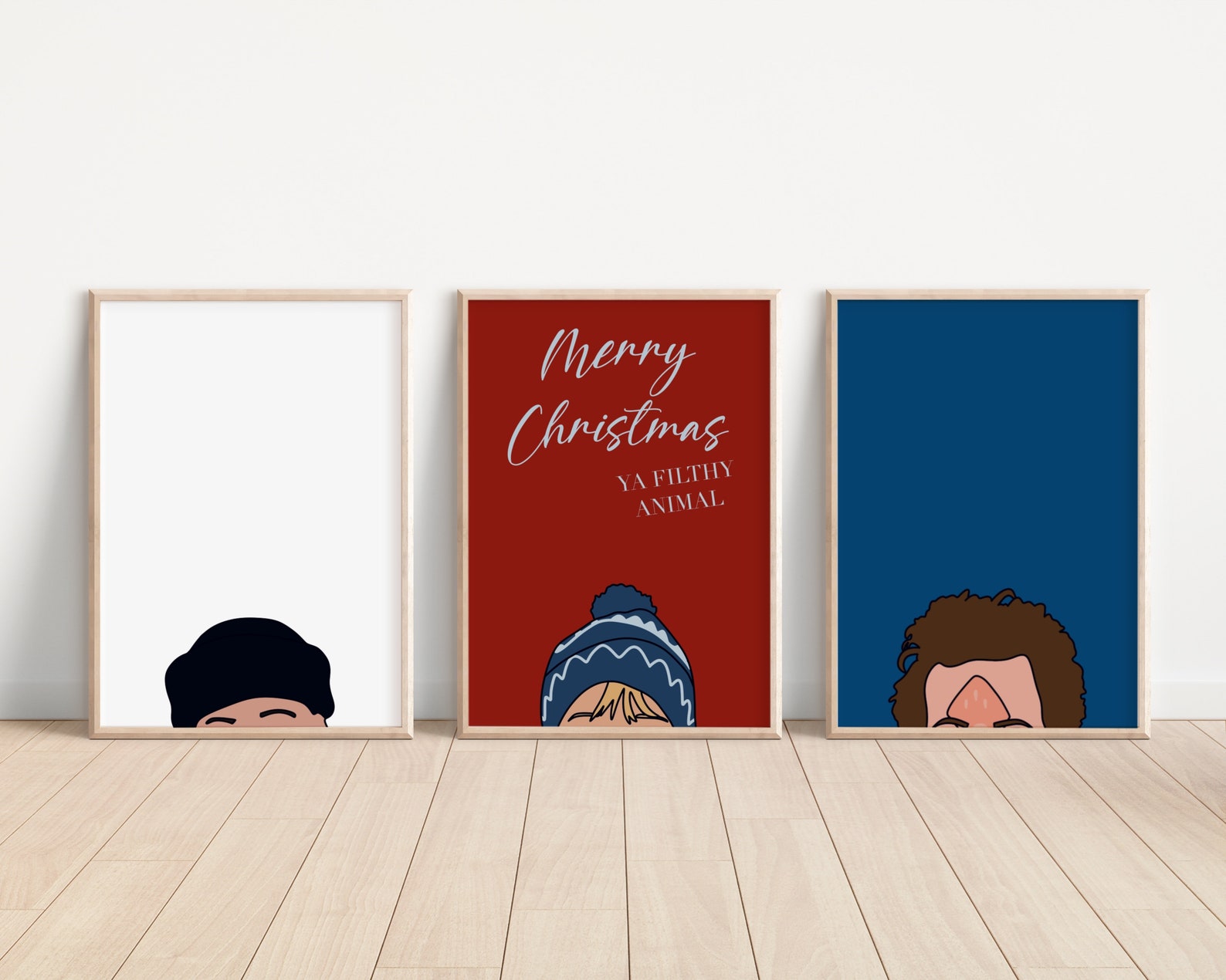 Home Alone Set of 3 Christmas Prints, Colourful Funny Xmas Poster
