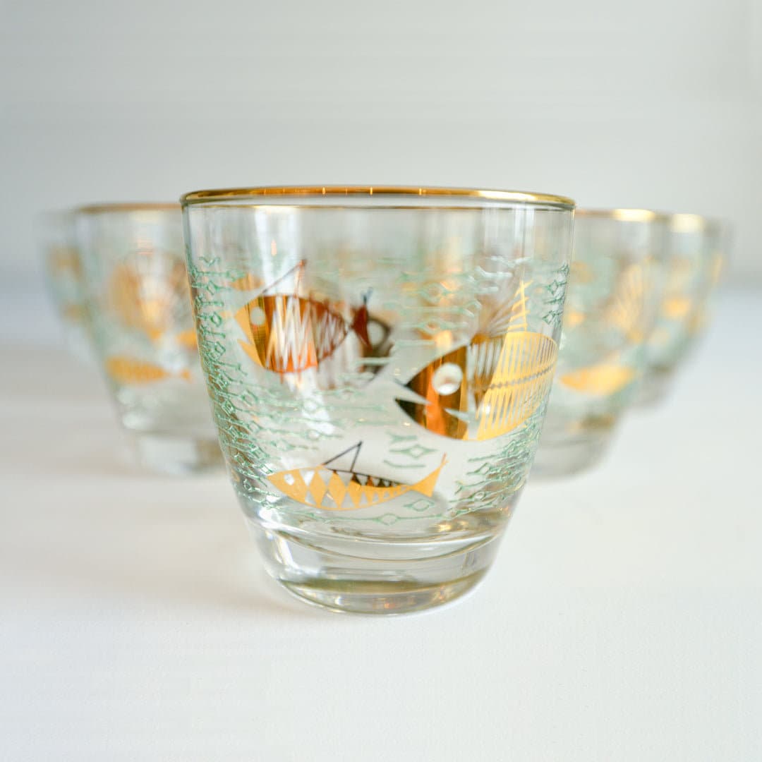 Marine Life' Vintage Lowball Glasses by Libbey Glassware Set of 8 Etsy