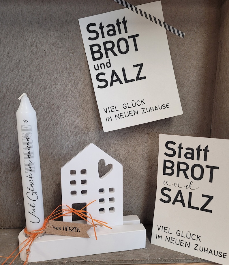 Geschenkset Zum Einzug zum Umzug zum Einzug Dekohaus Kerze Kerzenhalter
