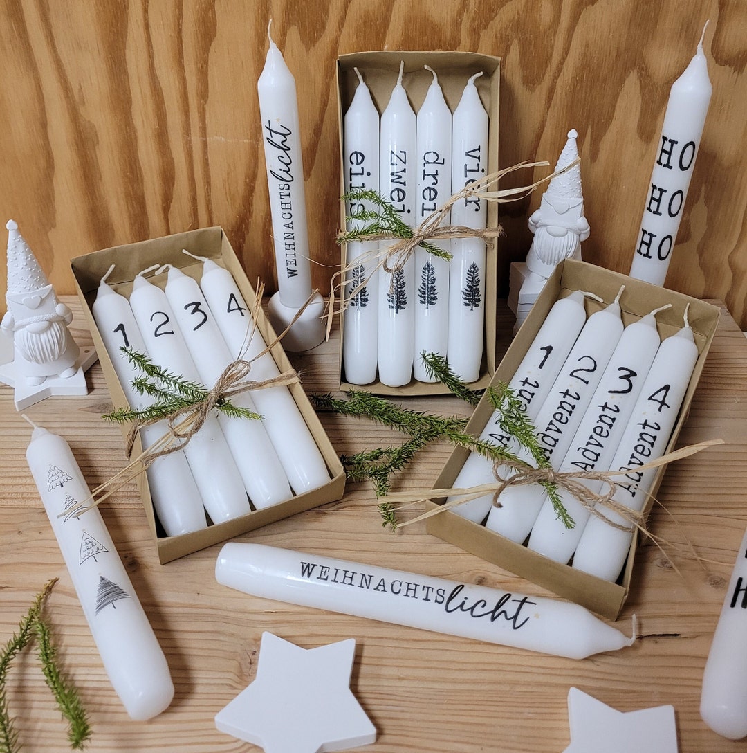 Advent Candles Set of 4 With Labeling I Christmas I Advent I Etsy