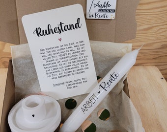 Retirement gift set | Retirement candles | Farewell retirement | Farewell colleague | Female colleagues | Candle holder with candlestick, card and pendant