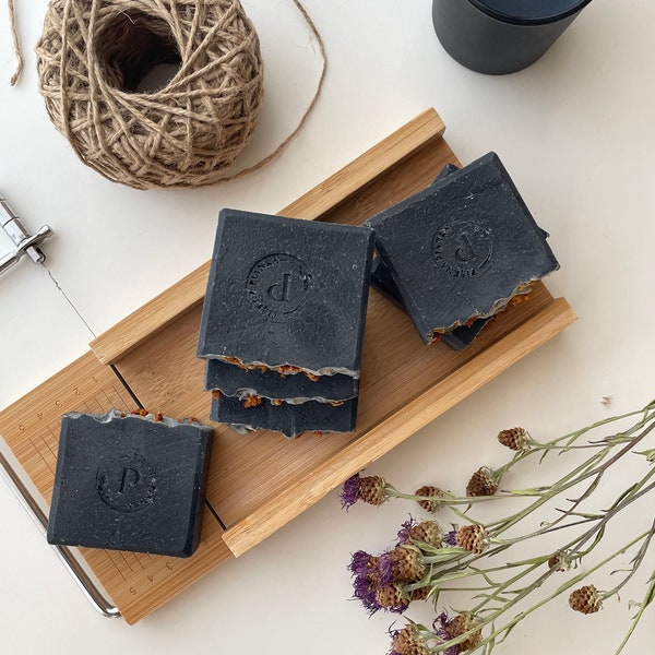 Handmade Soap with Activated Carbon, Natural Homemade Soap, Shaving soap, Cold Process soap, Black Organic Soap