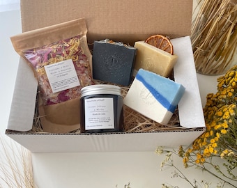Natural Soap Gift Box - Handmade Soap Gift -Bath Gifts - Self Care Box - Bath Spa Gift Set - Body Butter Soaps and s - Gift for Her