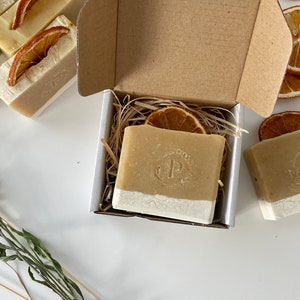 Natural Handmade Vegan Soap Bars, Orange soap for Body and Hands, Natural citrus soap, Cold process Soap with Shea butter, For women