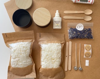 Kit para hacer velas (2 x 120 ml), kit para hacer velas caseras, kit de suministros para hacer velas, cera de soja, para principiantes, para adultos