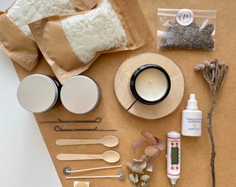 Kit para hacer velas (2 x 120 ml), kit para hacer velas caseras, kit de suministros para hacer velas, cera de soja, para principiantes, para adultos