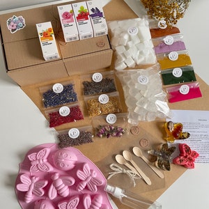Kit per la produzione di sapone, base per sapone 1000 g, sapone Melt And Pour, kit regalo, artigianato fai da te, regalo per bambini, kit per creare il tuo sapone, stampo per sapone