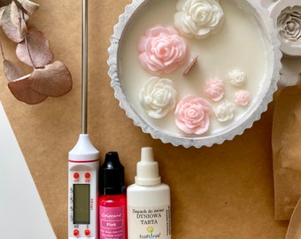 Kit per la creazione di candele da 200 ml, kit fai da te per candele, kit di forniture per la creazione di candele, cera di soia, per principianti, per adulti