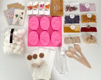Tvåltillverkningssats, tvålbas 600/1000 g, smält-och-häll-tvål, presentkit, gör-det-själv-pyssel, present till barn, gör-det-själv för vuxna