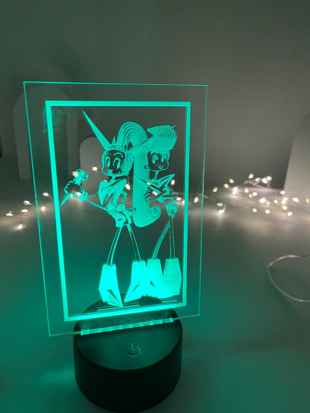 Trolls Pop Superstars Velvet and Veneer Light up Display Stand Acrylic