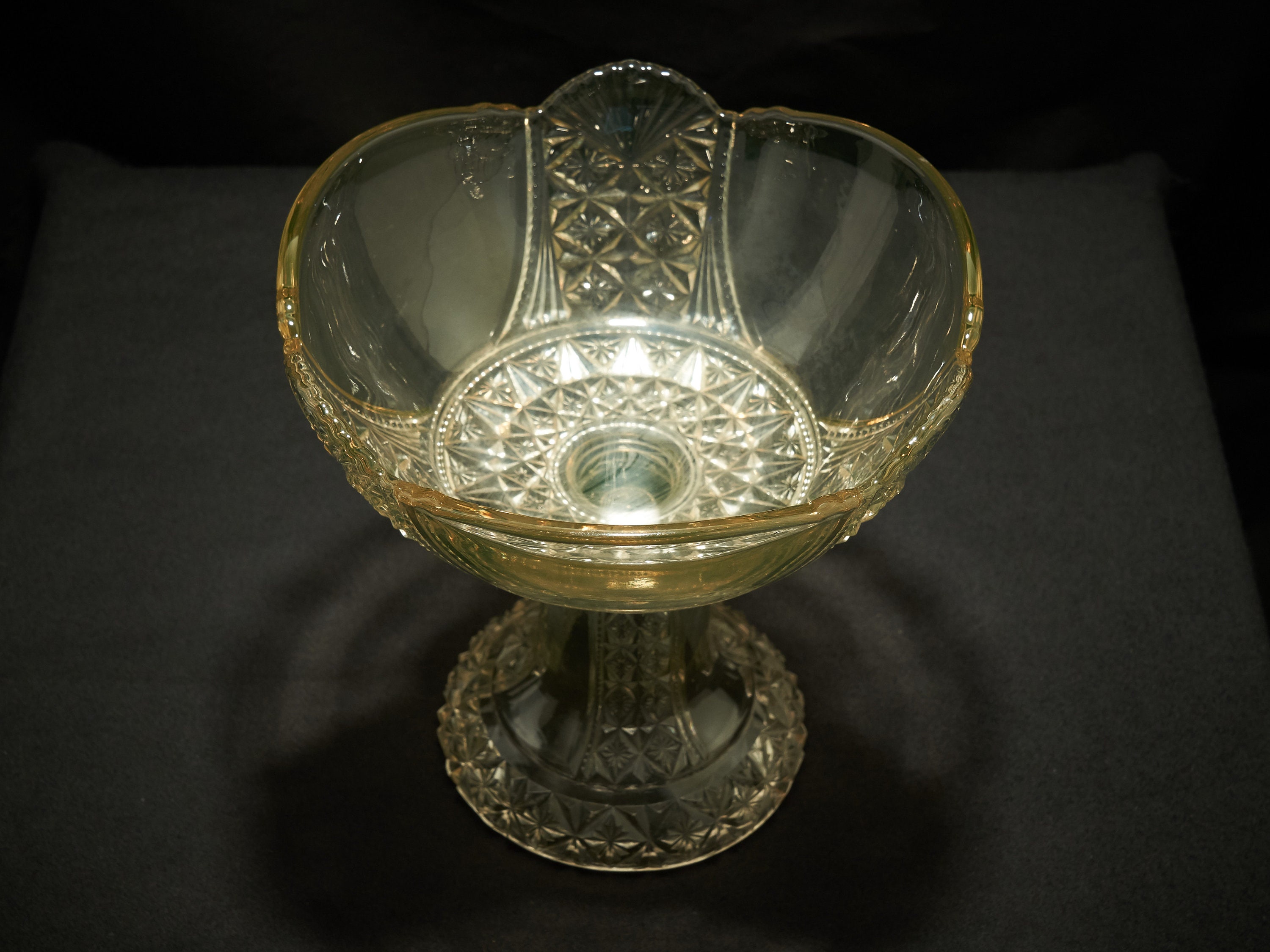 Vaseline Glass Compote Antique Uranium Glass Unique Clear Etsy