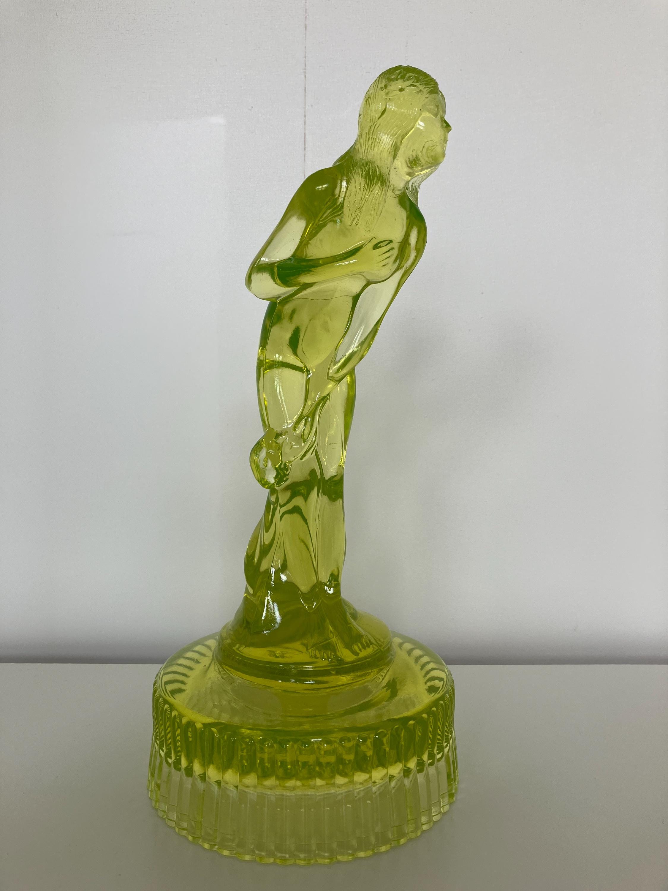 Yellow Vaseline Glass Vase - Etsy