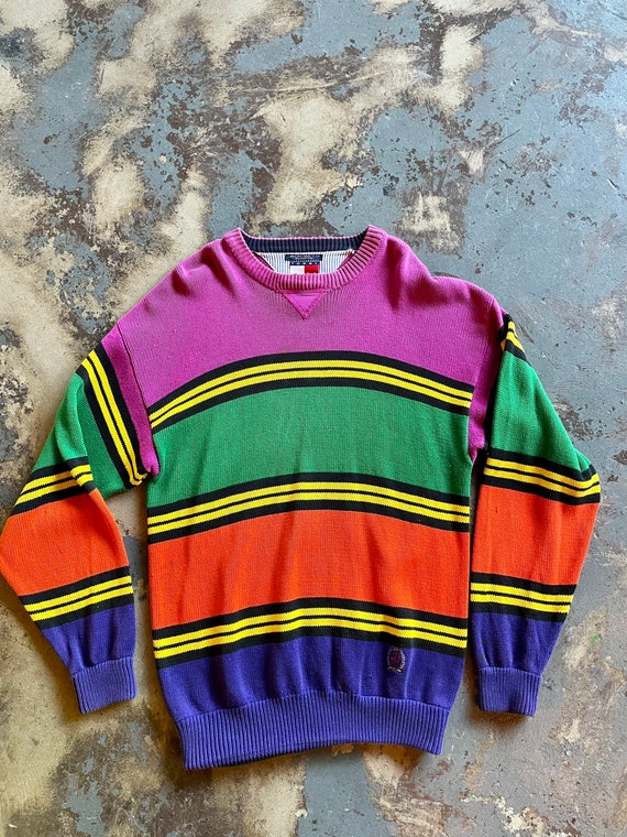 1990’s Tommy Hilfiger Color-block Sweater - image 1