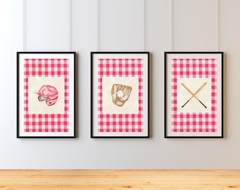Junge, Kinderzimmer Dekor Baseball Poster 3er-Set, Baseball Kinderzimmer Druck Individuell, Baseball Wandkunst, Baseball Geschenke, Geschenke für Ihn, Schlafzimmerdeko