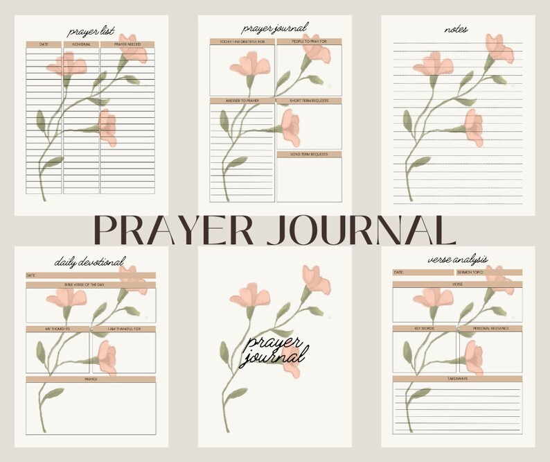 Prayer Journal Prayer Planner Prayer Templates Bible Study - Etsy