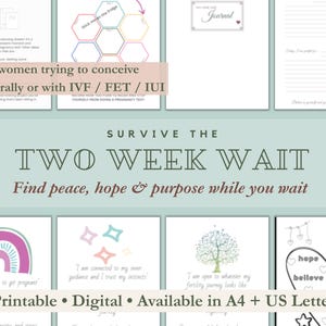 TTC: wachtdagboek van 2 weken: afdrukbare vruchtbaarheidstracker en bevestigingen (pdf-download)