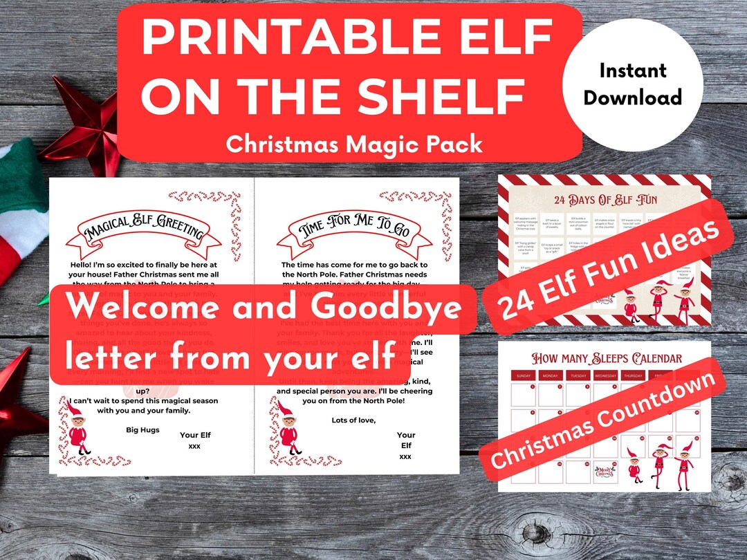 Elf on the Shelf Printable Christmas Magic Pack | A4 Letters, Countdown ...