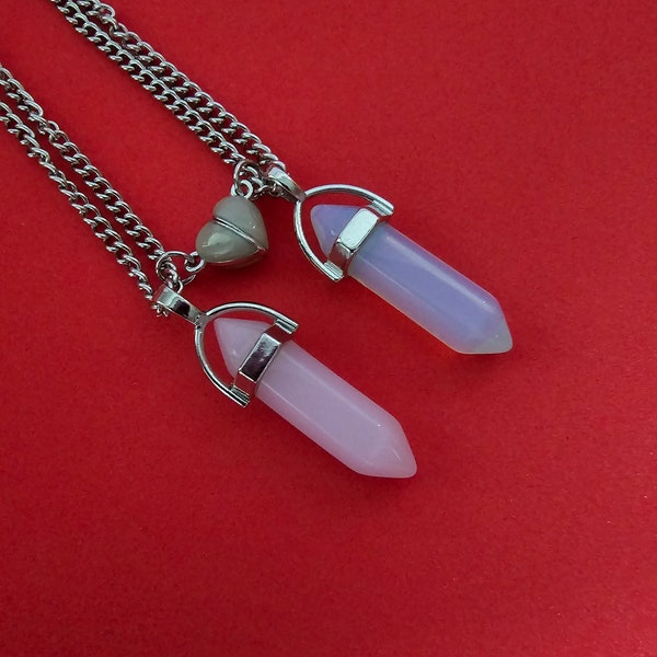 2 Crystal Pendants. Best Friend, Partner Gift. Idea gift for any occasion.