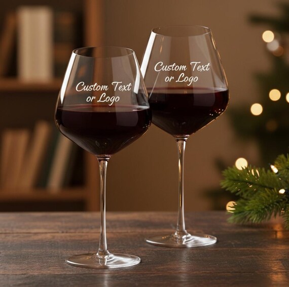 Largest custom wine glasses on the market! Set of 2 glasses. Personalized.  Exquisite hand-blown crystal. Better aeration. Size matters!