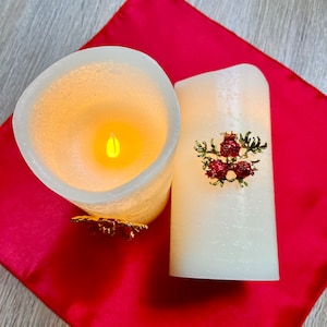 Pomegranate flickering candles
