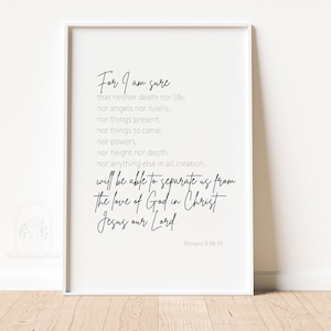 Nothing can separate you from God’s love Romans 8:38-39 Botanical Christian wall art, Modern, Minimal, Christian print