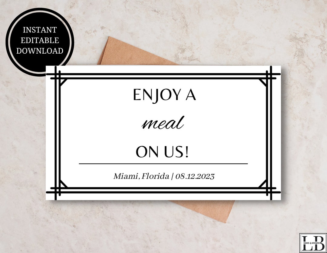 Meal Ticket Template 2, Instant Download, Printable Meal Template, Meal Meal Ticket Template 2, Instant Download, Printable Meal Template, Meal