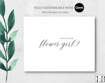 Bridesmaid Proposal Template 6 | Editable Template | Proposal Card | Will You Be My Flower Girl | Digital Download