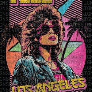 80s style tee los angeles retro vintage style trendy Full Throtle Sublimation DTF DTG Print PNG File T Shirt