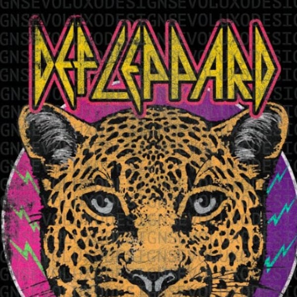 Def Leppard Rock Of Ages Digital Sublimation DTF DTG Print PNG File Rock Band 80s T Shirt Leopard Distressed Vintage Design Fan Art