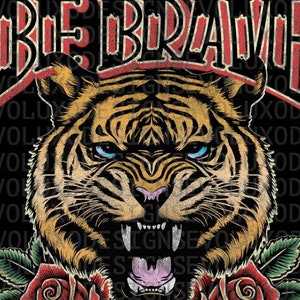 Be Brave Tiger Tattoo-stijl png-bestand (digitale download)